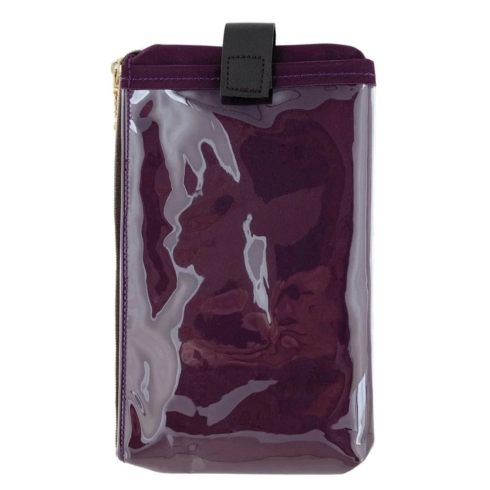Waterproof Burgundy Phone Case Pouch W/ Neck Strap